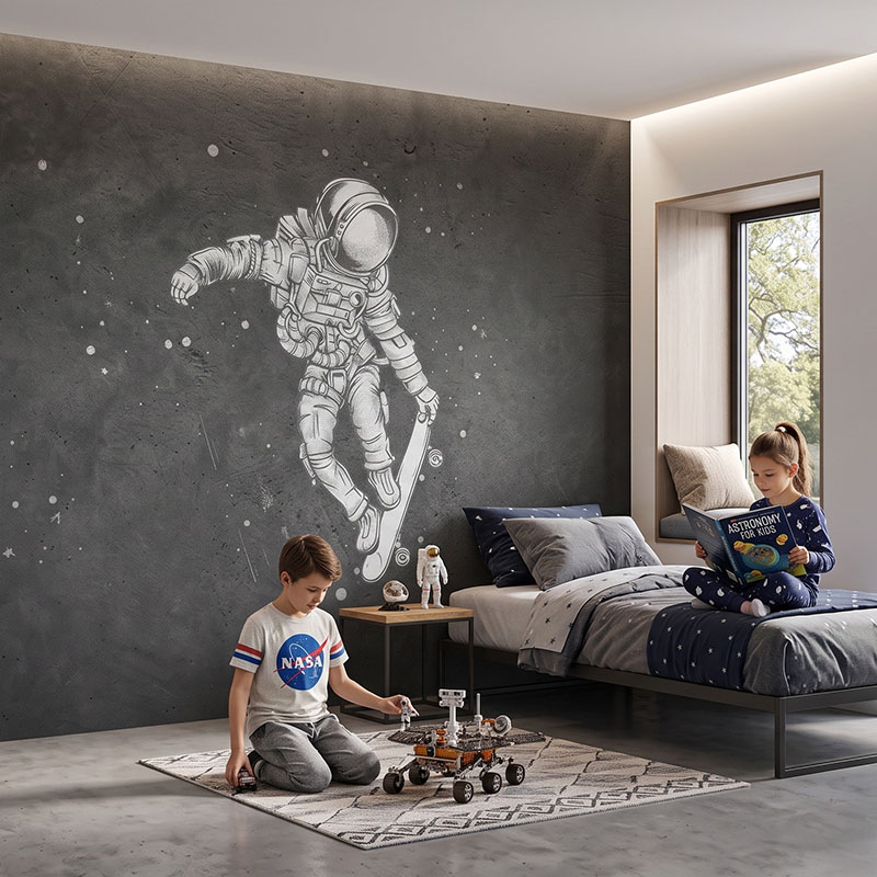 Fototapeta Astronauta na deskorolce